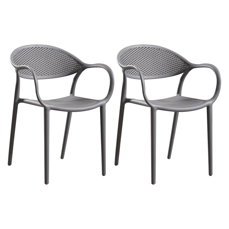 Chaise de fauteuil en plastique contemporain Open Danding Dining Dining Side Claid for Kitchen