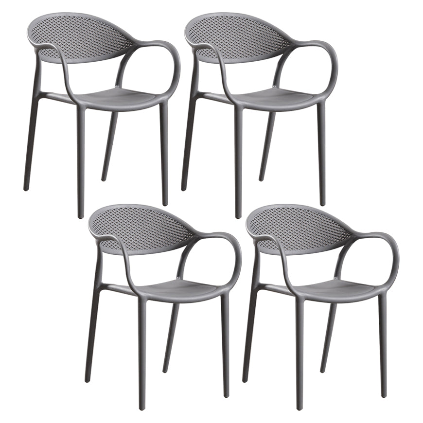 Chaise de fauteuil en plastique contemporain Open Danding Dining Dining Side Claid for Kitchen