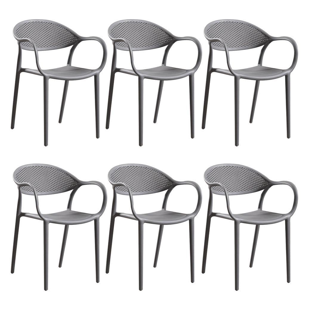 Chaise de fauteuil en plastique contemporain Open Danding Dining Dining Side Claid for Kitchen