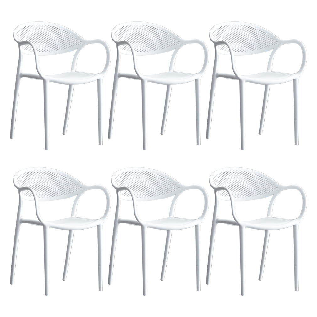 Chaise de fauteuil en plastique contemporain Open Danding Dining Dining Side Claid for Kitchen