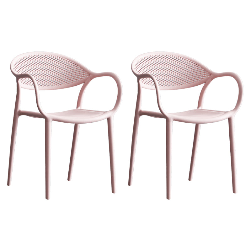 Chaise de fauteuil en plastique contemporain Open Danding Dining Dining Side Claid for Kitchen