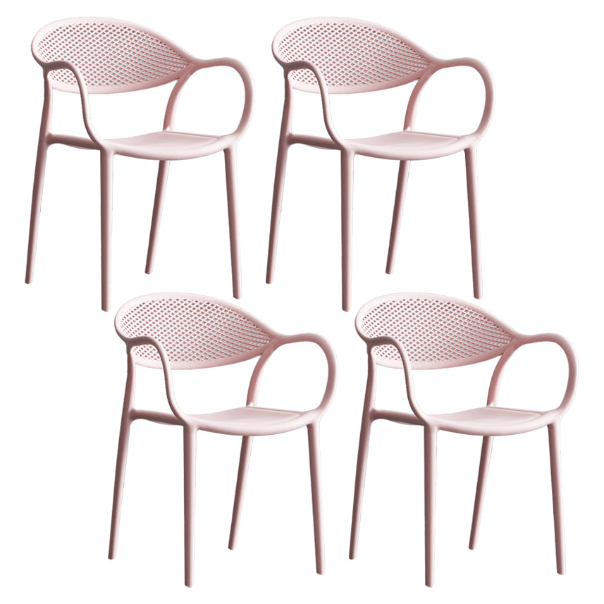 Chaise de fauteuil en plastique contemporain Open Danding Dining Dining Side Claid for Kitchen