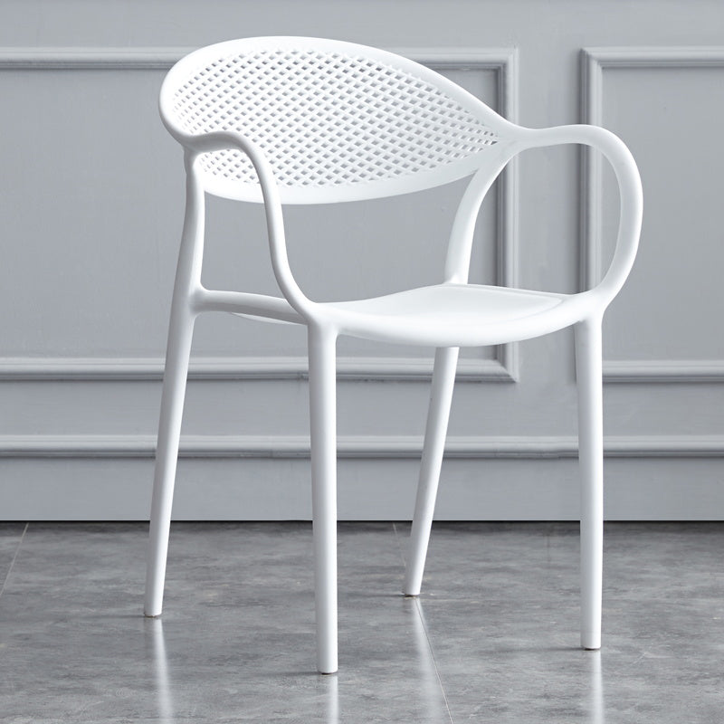 Chaise de fauteuil en plastique contemporain Open Danding Dining Dining Side Claid for Kitchen