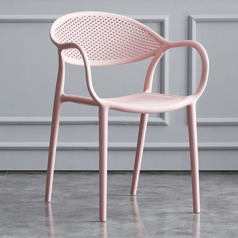 Chaise de fauteuil en plastique contemporain Open Danding Dining Dining Side Claid for Kitchen