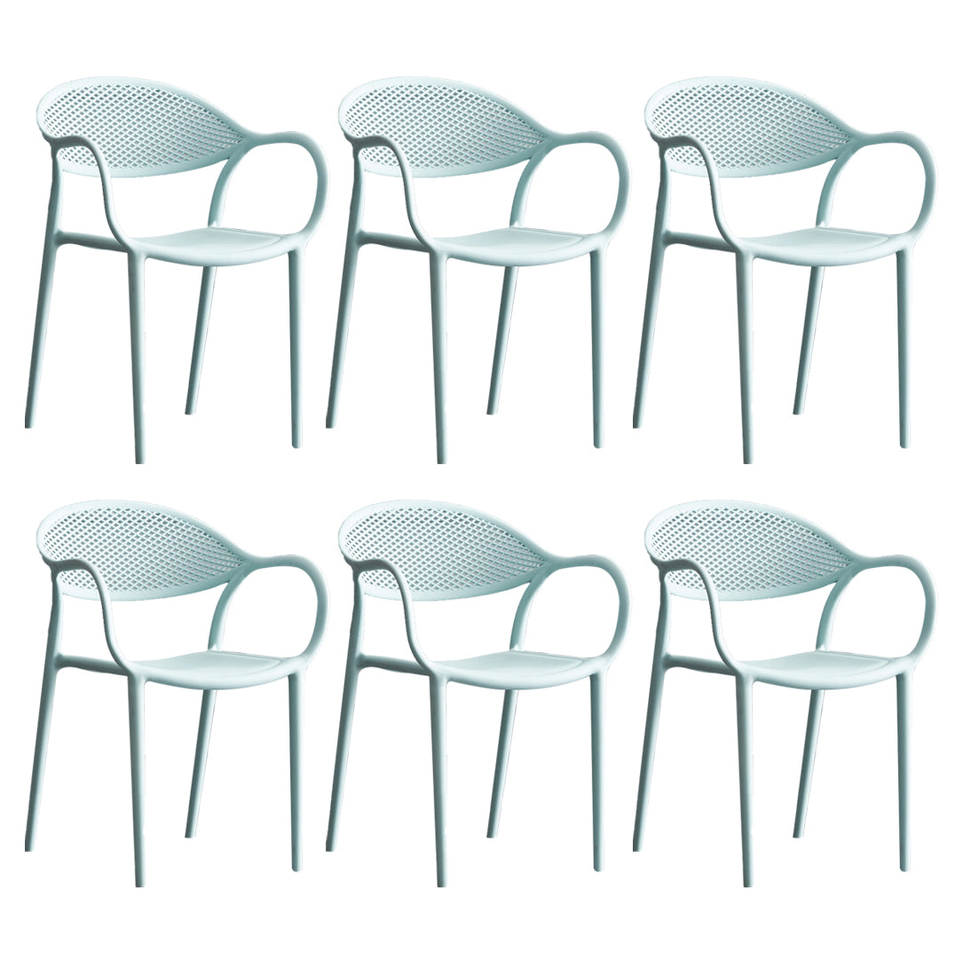Chaise de fauteuil en plastique contemporain Open Danding Dining Dining Side Claid for Kitchen