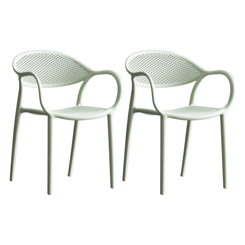 Chaise de fauteuil en plastique contemporain Open Danding Dining Dining Side Claid for Kitchen