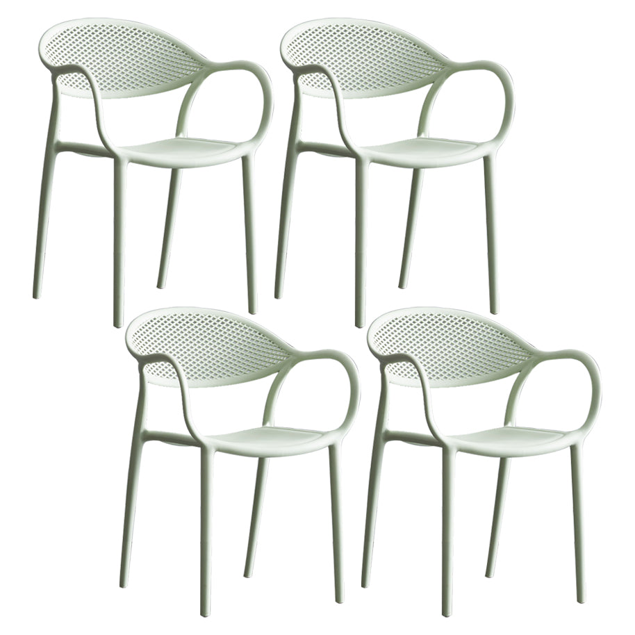 Chaise de fauteuil en plastique contemporain Open Danding Dining Dining Side Claid for Kitchen