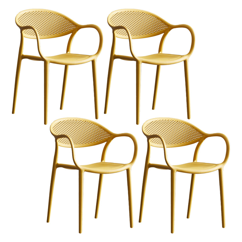 Chaise de fauteuil en plastique contemporain Open Danding Dining Dining Side Claid for Kitchen