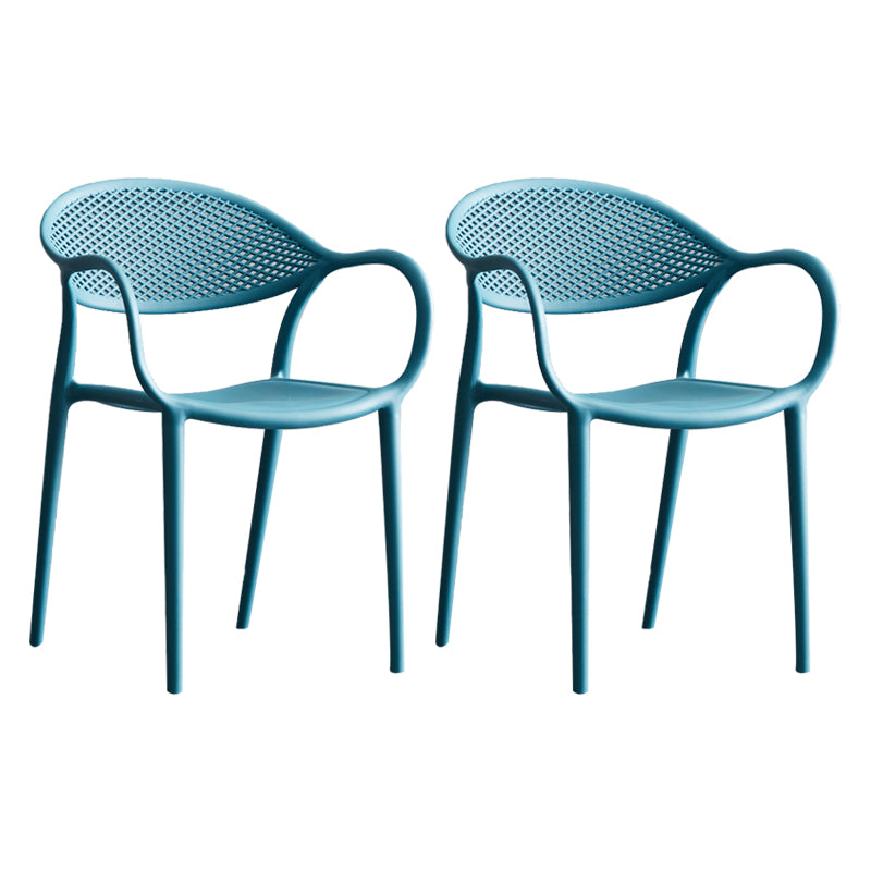 Chaise de fauteuil en plastique contemporain Open Danding Dining Dining Side Claid for Kitchen