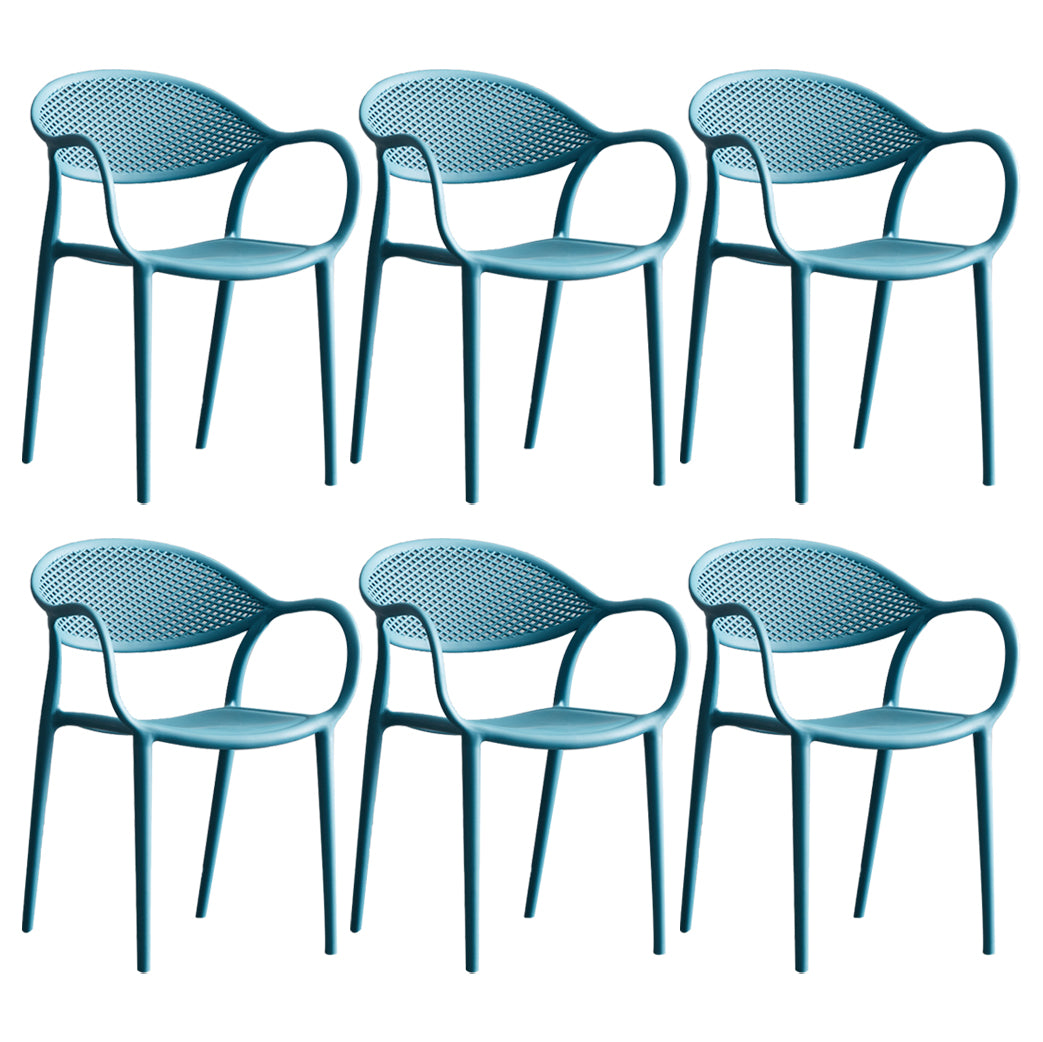 Chaise de fauteuil en plastique contemporain Open Danding Dining Dining Side Claid for Kitchen