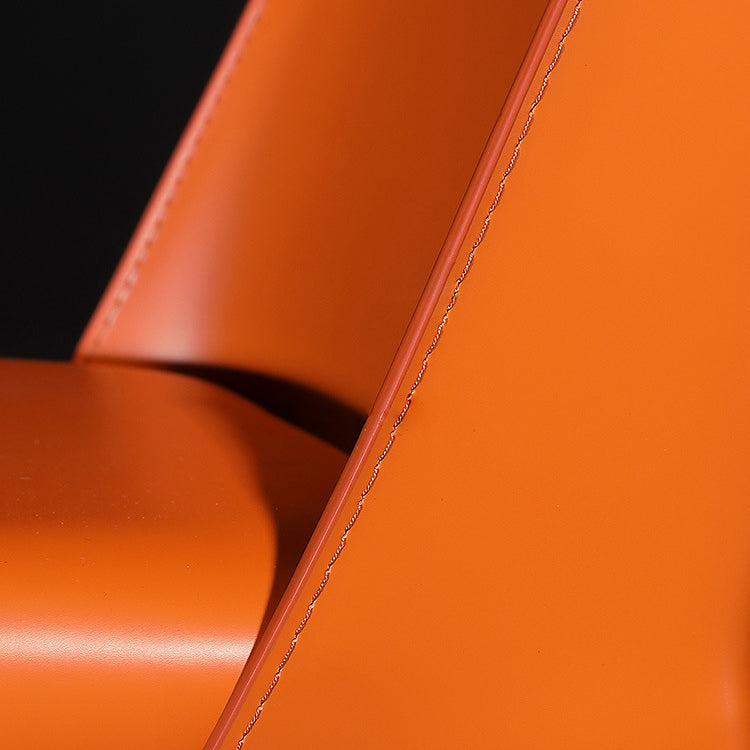 Chaise latérale d'hôtel de style moderne en cuir de selle, finition mate, chaise de salle à manger Parsons