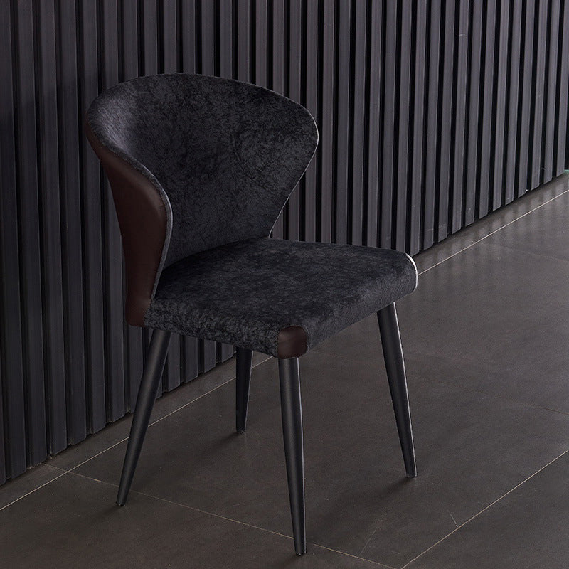 Indoor Wingback Armless Dining Chairs Upholstered Side Chair with Metal Legs