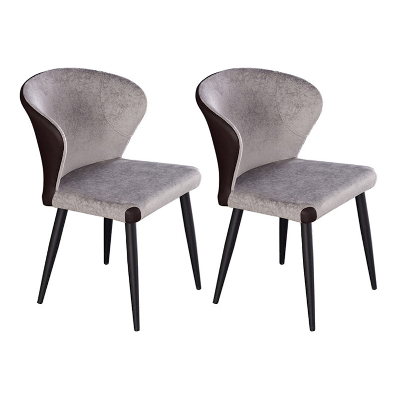 Indoor Wingback Armless Dining Chairs Upholstered Side Chair with Metal Legs