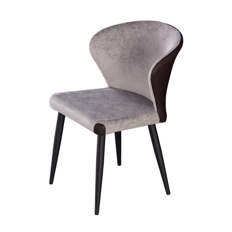 Indoor Wingback Armless Dining Chairs Upholstered Side Chair with Metal Legs