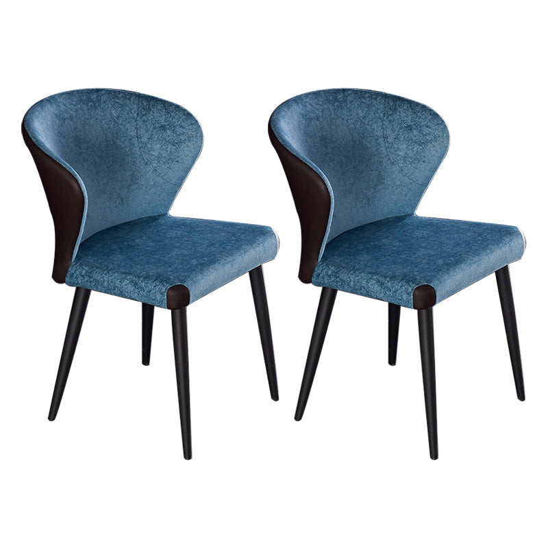 Indoor Wingback Armless Dining Chairs Upholstered Side Chair with Metal Legs