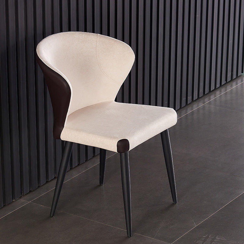 Indoor Wingback Armless Dining Chairs Upholstered Side Chair with Metal Legs