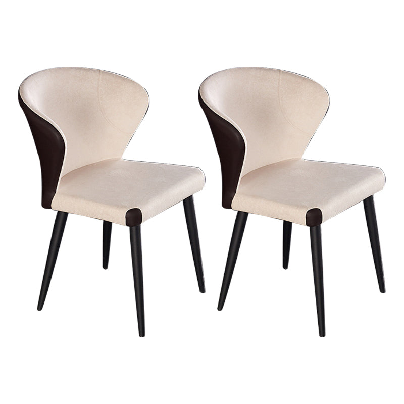 Indoor Wingback Armless Dining Chairs Upholstered Side Chair with Metal Legs