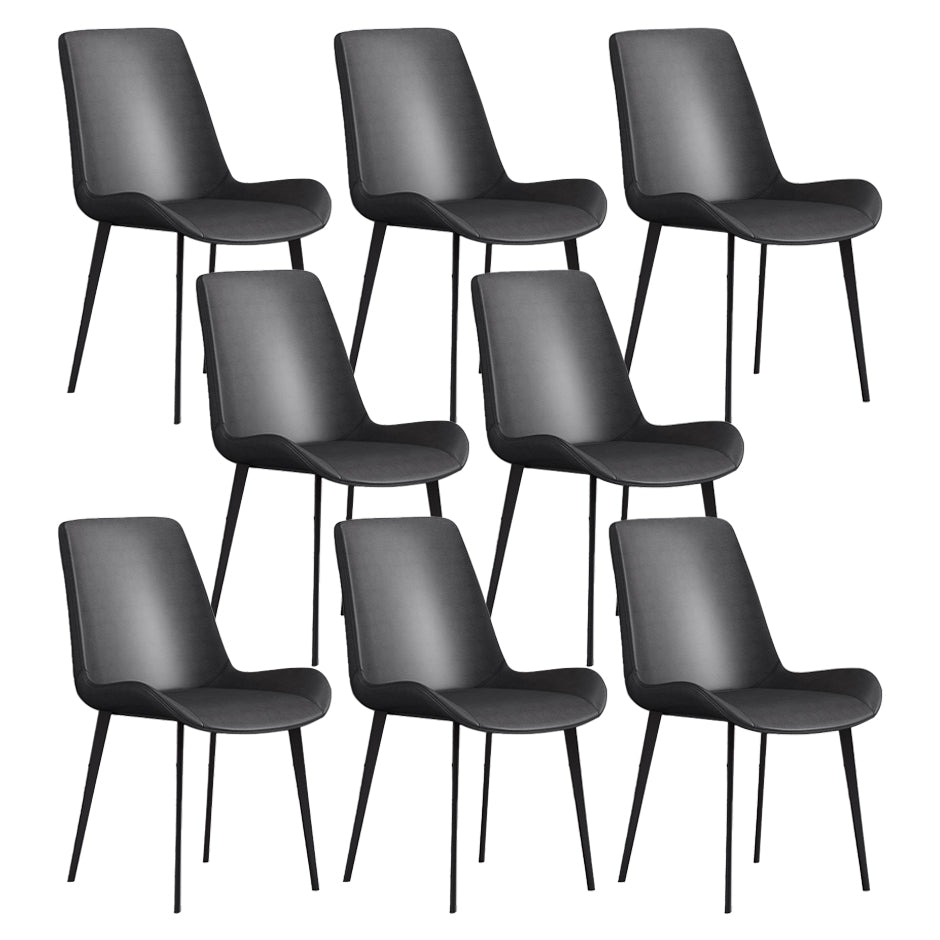 Modern Style Dining Side Chair Armless Chair for Kitchen with Steel Legs