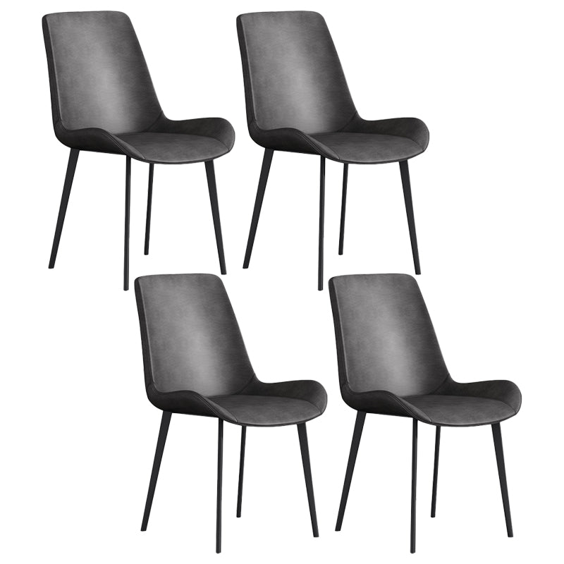 Modern Style Dining Side Chair Armless Chair for Kitchen with Steel Legs