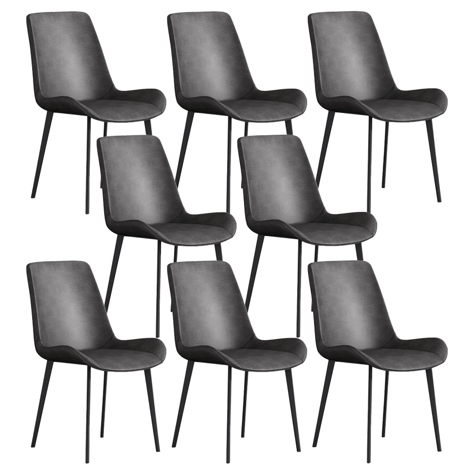 Modern Style Dining Side Chair Armless Chair for Kitchen with Steel Legs