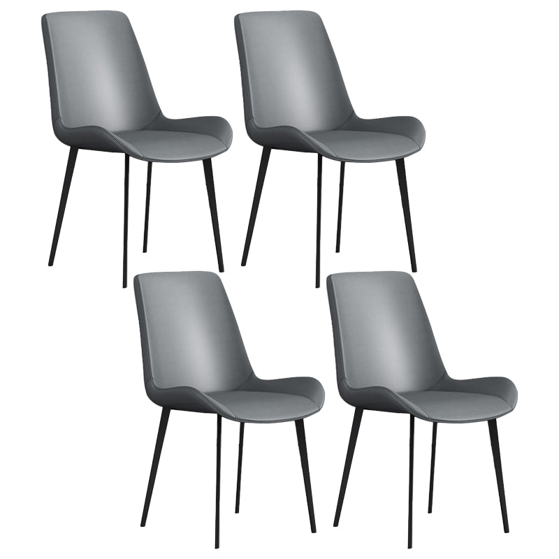 Modern Style Dining Side Chair Armless Chair for Kitchen with Steel Legs