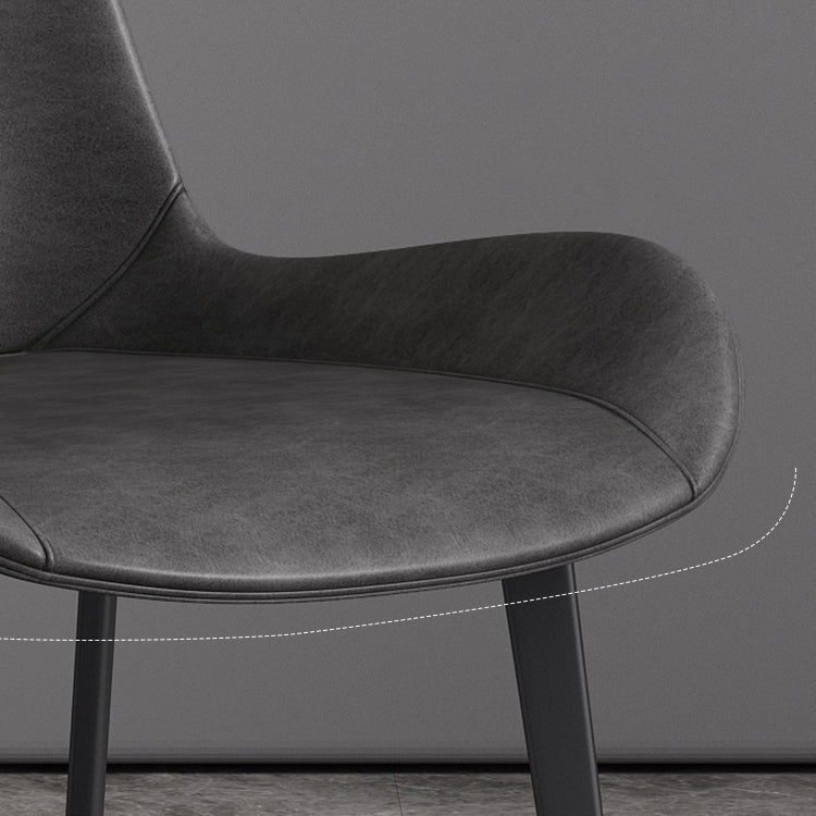 Modern Style Dining Side Chair Armless Chair for Kitchen with Steel Legs