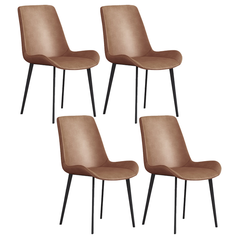 Modern Style Dining Side Chair Armless Chair for Kitchen with Steel Legs