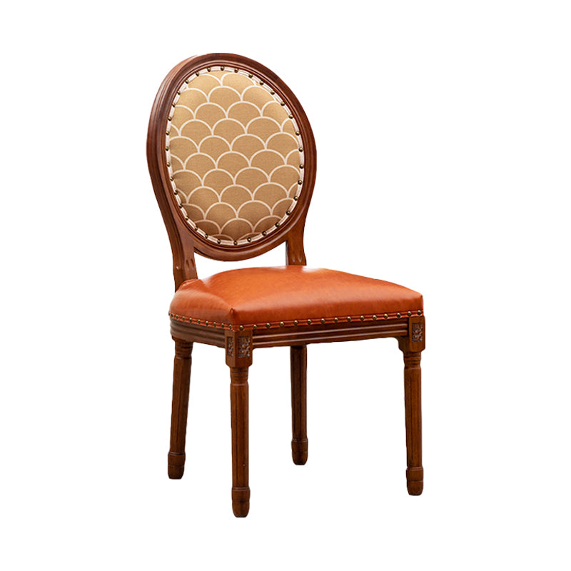 Solid Wood Country Style Dining Chair Matte Finish King Louis Back Side Chair