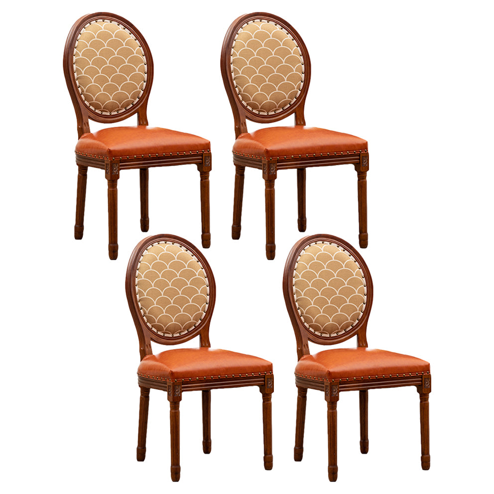 Solid Wood Country Style Dining Chair Matte Finish King Louis Back Side Chair
