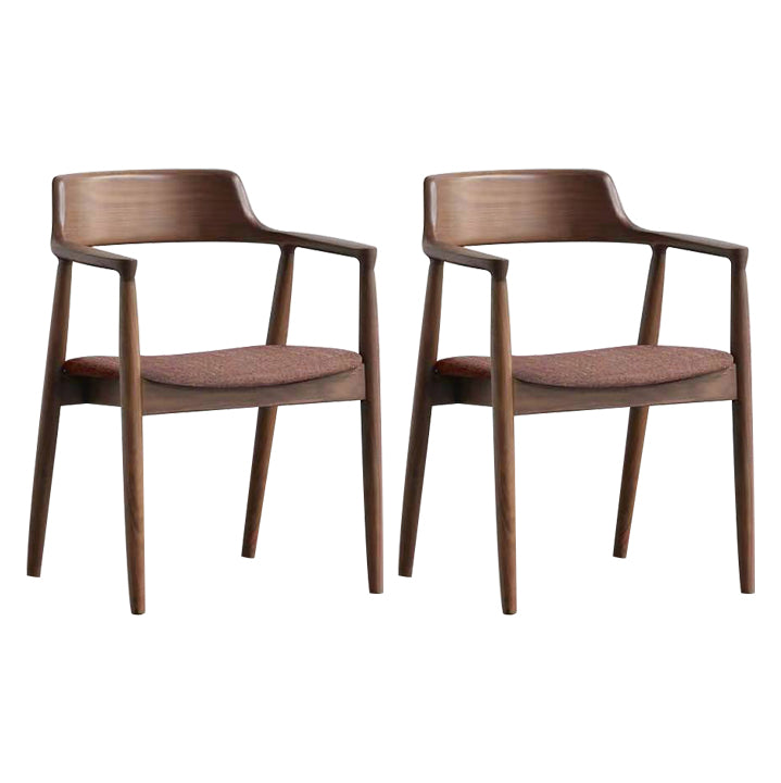 Chaise de salle à manger contemporaine avec accoudoirs ouverts de 20 po de large et 4 pieds en bois pour un usage domestique
