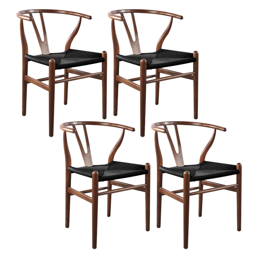 Glam Style Wood Dining Side Chair Armless Dining Chairs for Dining Room