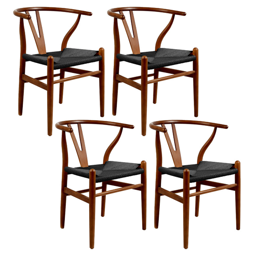 Glam Style Wood Dining Side Chair Armless Dining Chairs for Dining Room