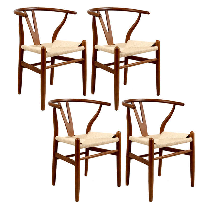 Glam Style Wood Dining Side Chair Armless Dining Chairs for Dining Room