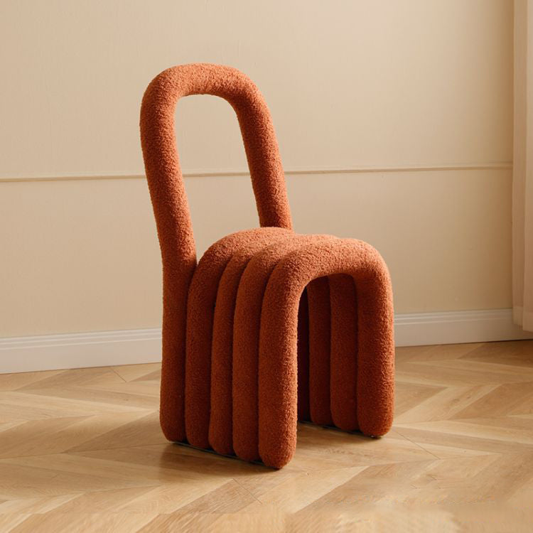 Chaise latérale de flanelle de salon de style moderne, chaise de salle à manger à dossier ouvert colorée