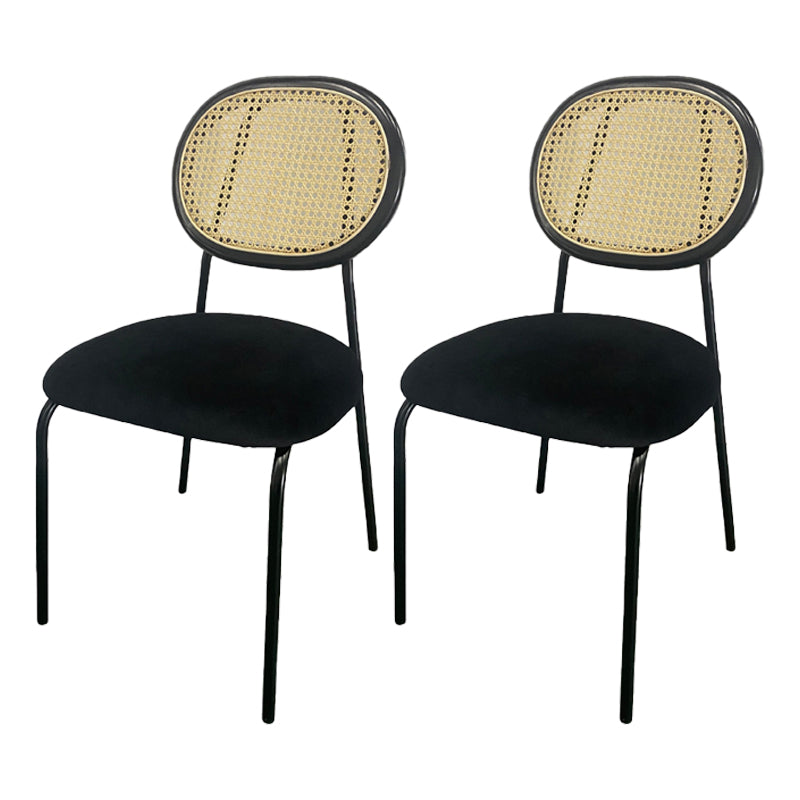 Contemporary Style Metal Chair Set Open Back Dining Room Kitchen Chairs