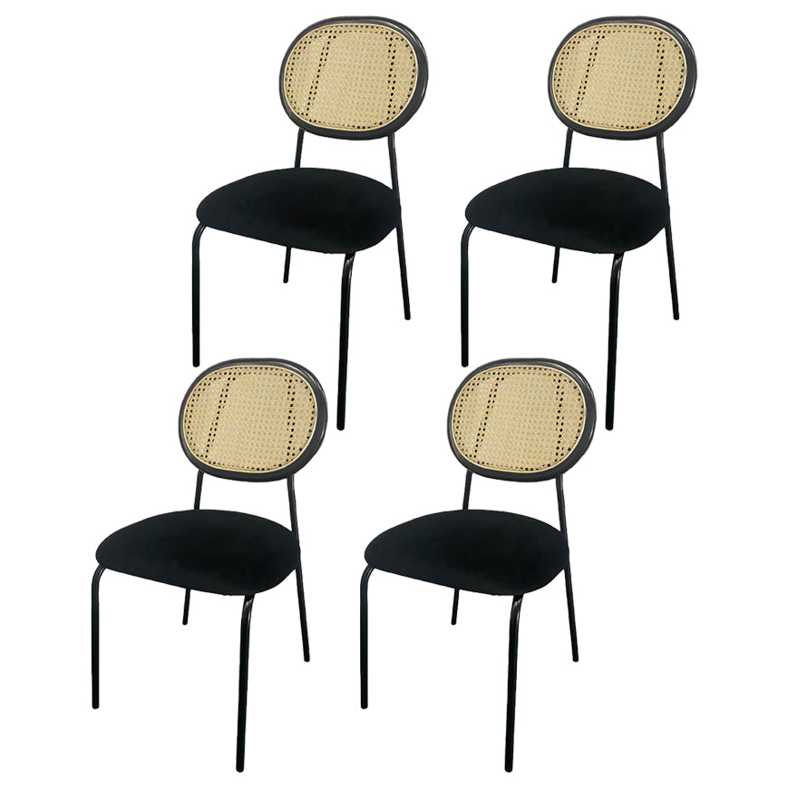 Contemporary Style Metal Chair Set Open Back Dining Room Kitchen Chairs