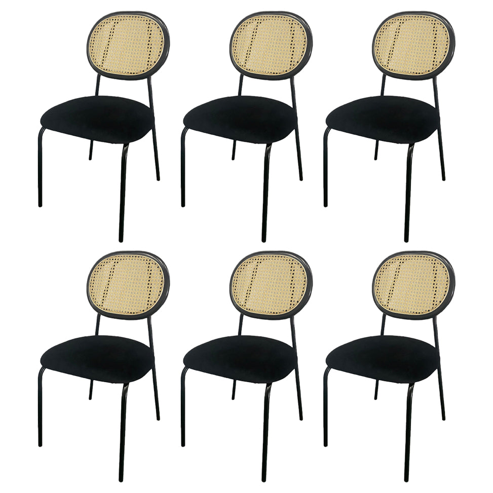 Contemporary Style Metal Chair Set Open Back Dining Room Kitchen Chairs