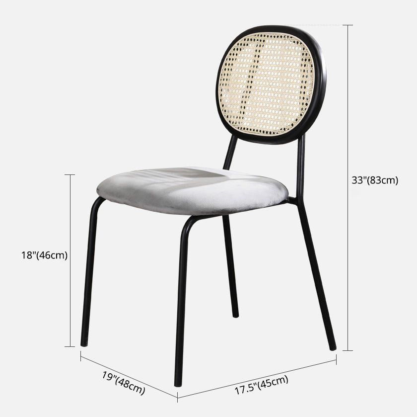 Contemporary Style Metal Chair Set Open Back Dining Room Kitchen Chairs