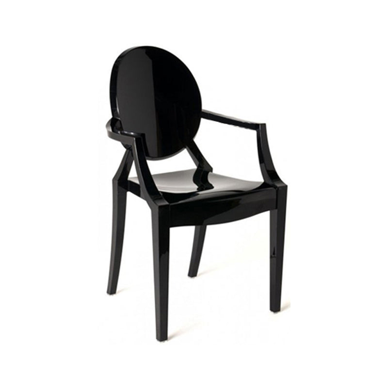 Chaise d'intérieur contemporaine en plastique à dossier ouvert, chaise de salle à manger de 21 pouces de large