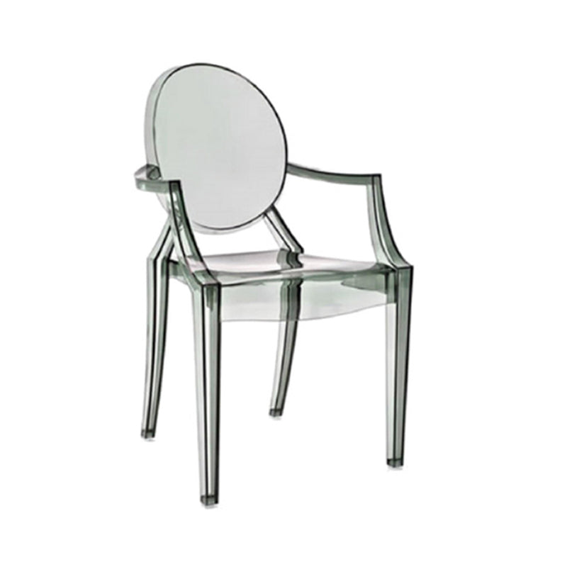 Chaise d'intérieur contemporaine en plastique à dossier ouvert, chaise de salle à manger de 21 pouces de large