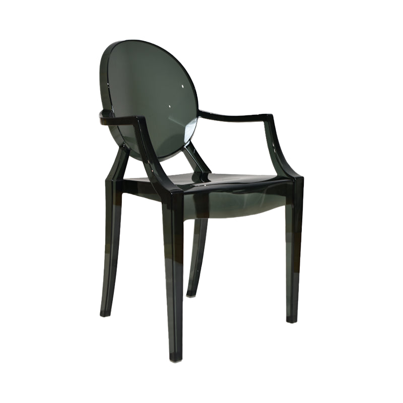 Chaise d'intérieur contemporaine en plastique à dossier ouvert, chaise de salle à manger de 21 pouces de large