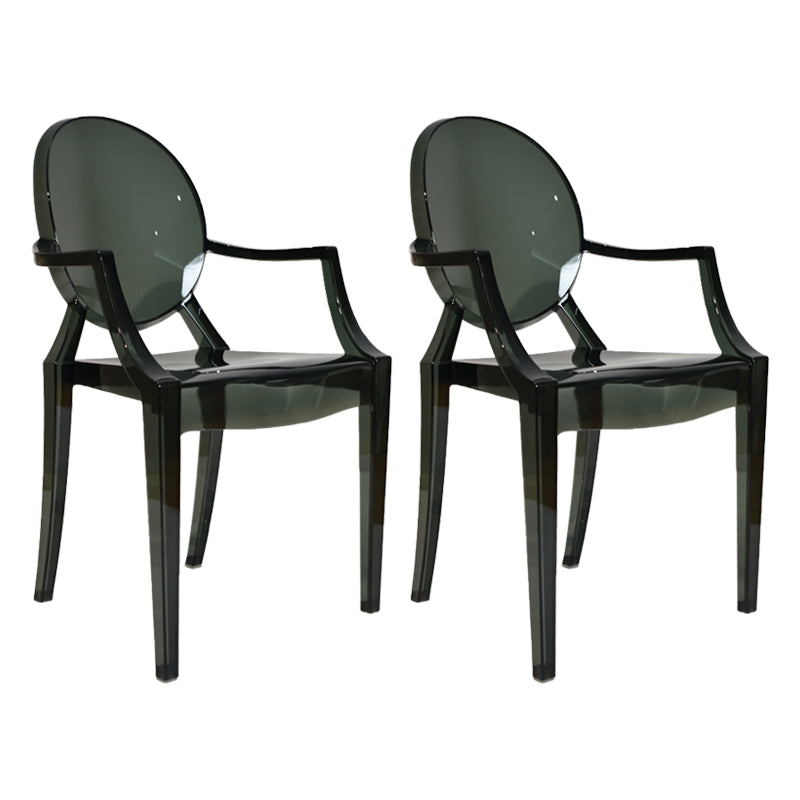 Chaise d'intérieur contemporaine en plastique à dossier ouvert, chaise de salle à manger de 21 pouces de large