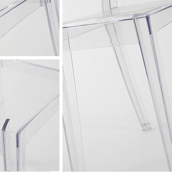 Chaise d'intérieur contemporaine en plastique à dossier ouvert, chaise de salle à manger de 21 pouces de large
