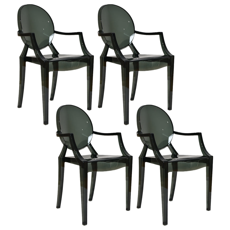 Chaise d'intérieur contemporaine en plastique à dossier ouvert, chaise de salle à manger de 21 pouces de large