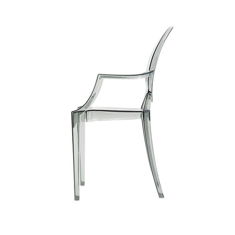 Chaise d'intérieur contemporaine en plastique à dossier ouvert, chaise de salle à manger de 21 pouces de large