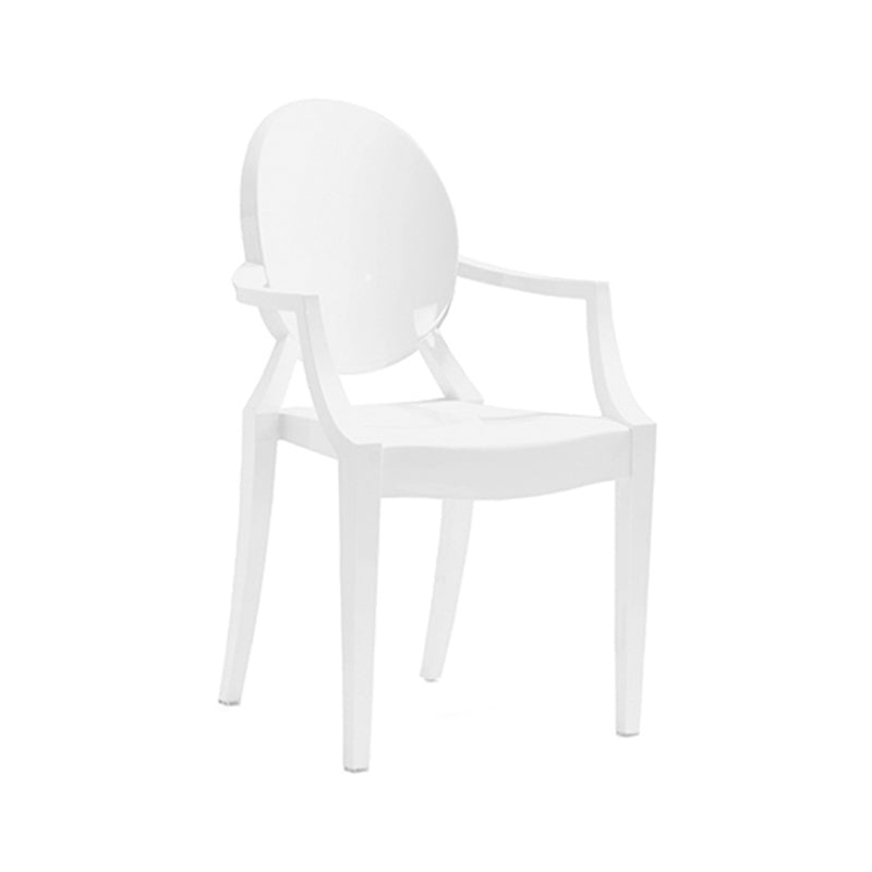 Chaise d'intérieur contemporaine en plastique à dossier ouvert, chaise de salle à manger de 21 pouces de large