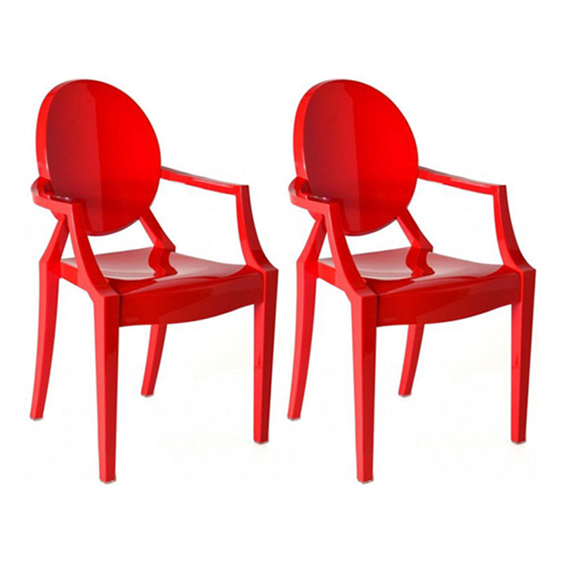 Chaise d'intérieur contemporaine en plastique à dossier ouvert, chaise de salle à manger de 21 pouces de large