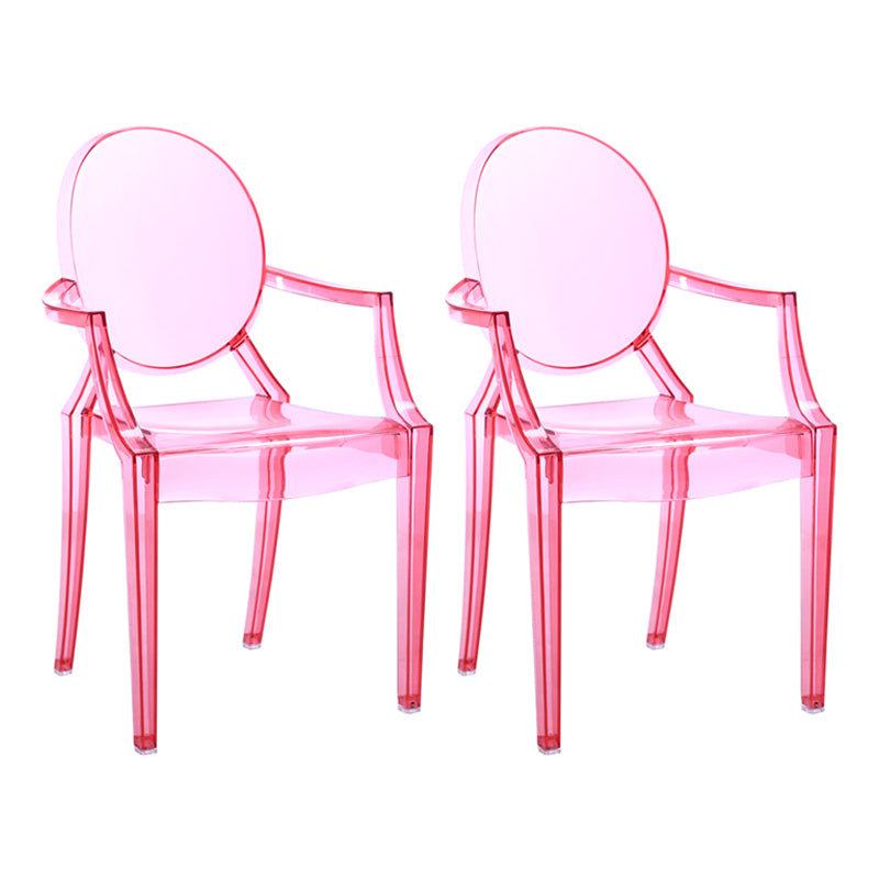 Chaise d'intérieur contemporaine en plastique à dossier ouvert, chaise de salle à manger de 21 pouces de large