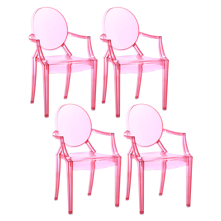 Chaise d'intérieur contemporaine en plastique à dossier ouvert, chaise de salle à manger de 21 pouces de large