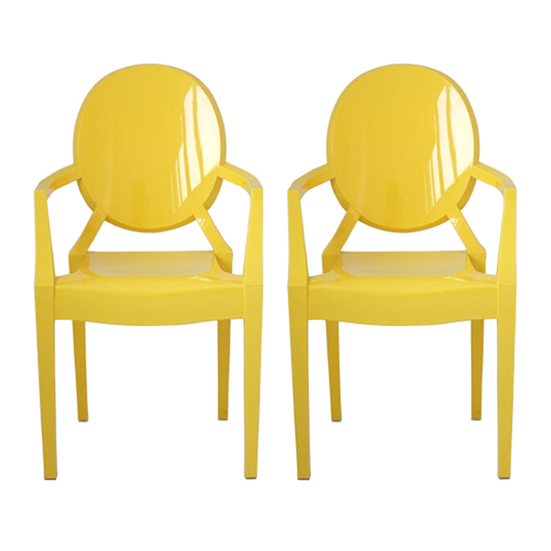 Chaise d'intérieur contemporaine en plastique à dossier ouvert, chaise de salle à manger de 21 pouces de large